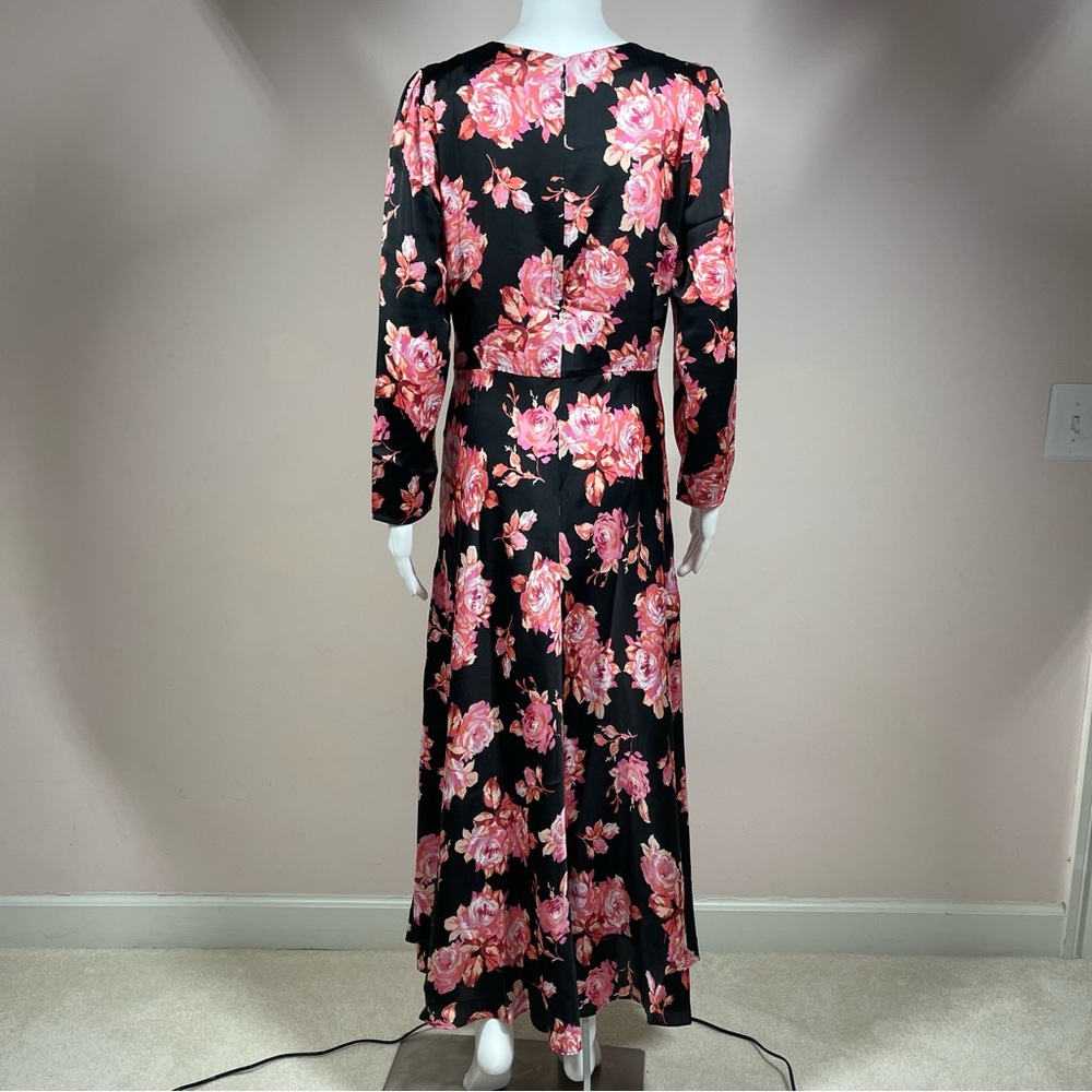 J.Crew Featherweight Satin Midi Dress in Midnight Rose - Picture 3 of 13